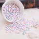 6.5mm Round White Random Multicoloured Plastic Alphabets Letter Beads - (Pack of 100)